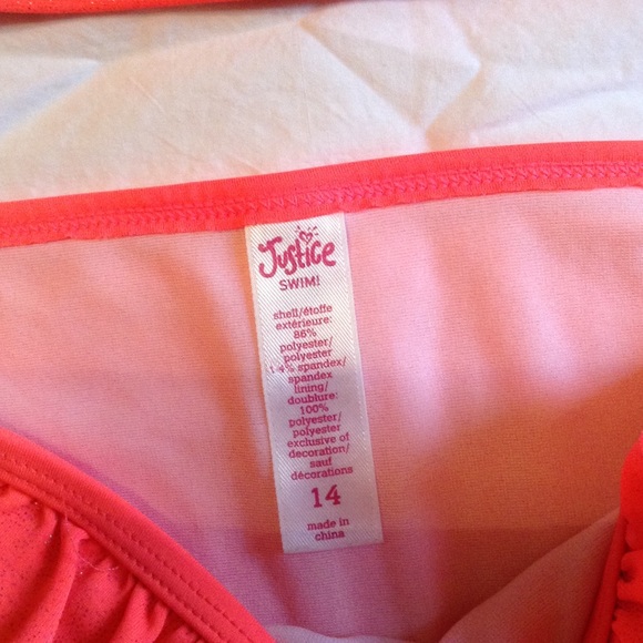NWOT Justice coral ruffled bikini - Picture 3 of 3